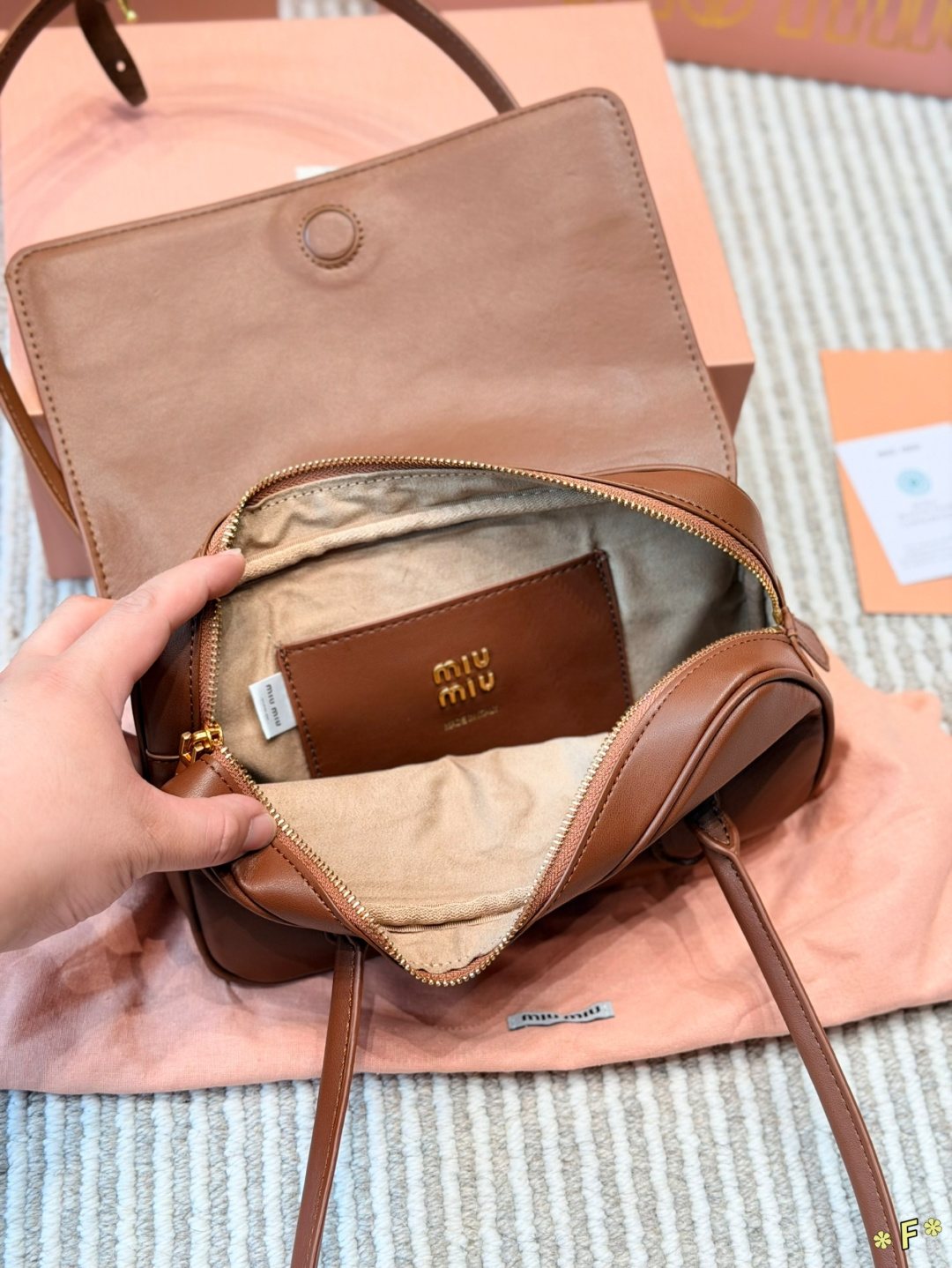 Miu Miu Twin-Handle Flap Shoulder Bag — front