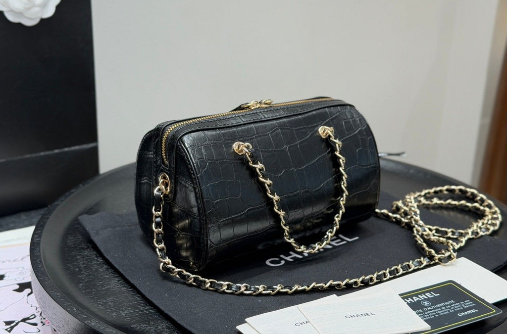 Chanel Chain-Handle Bowling Bag — back
