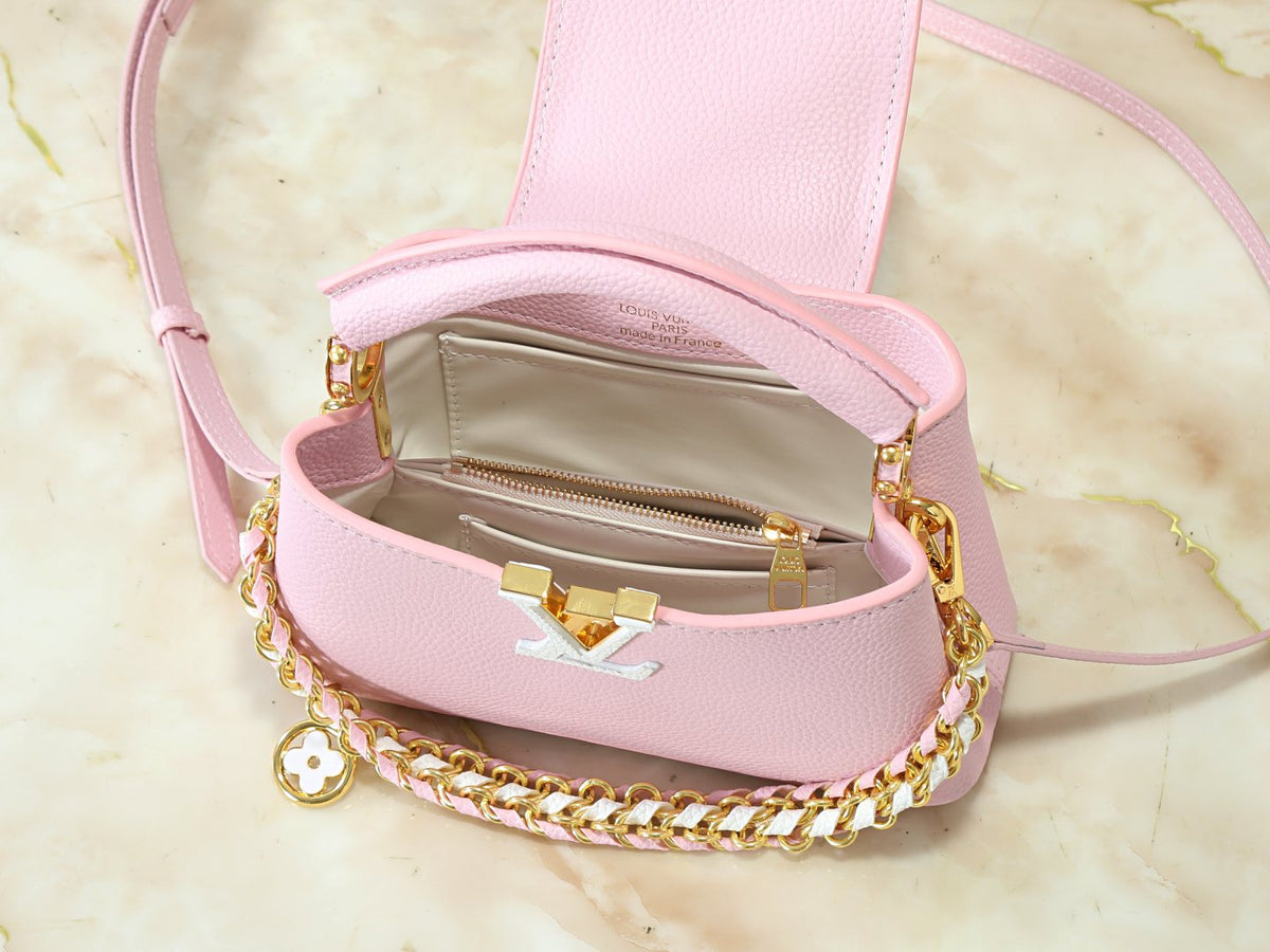 Louis Vuitton Capucines East-West Chain Top-Handle Bag — detail