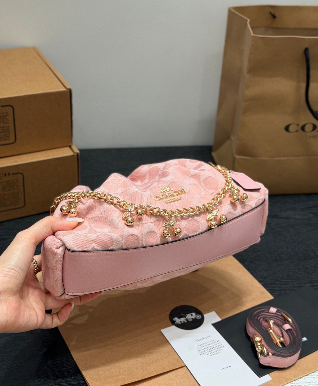 Coach Faye Gathered Shoulder Bag — detail