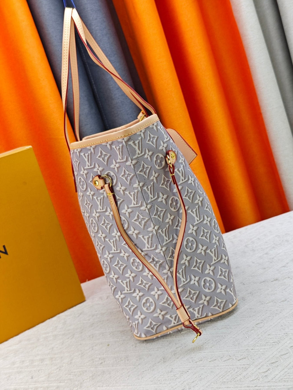 Louis Vuitton Neverfull Monogram Denim Tote — side
