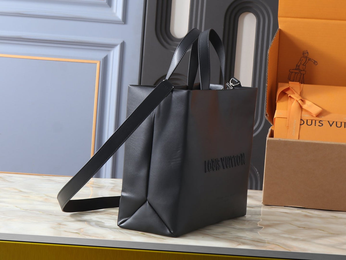 Louis Vuitton Shopper Black Tote Bag — side