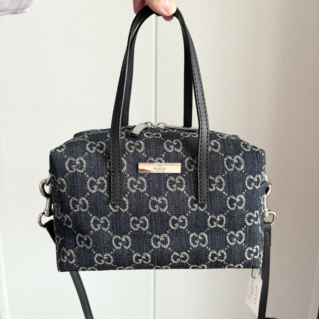 Gucci Monogram Zip-Top Boston Bag — front