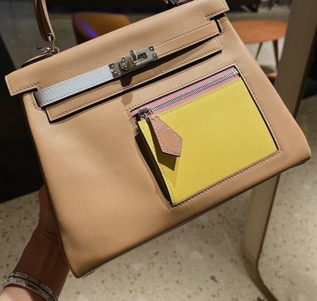 Hermès Kelly Colormatic Colorblock Top-Handle Bag — detail