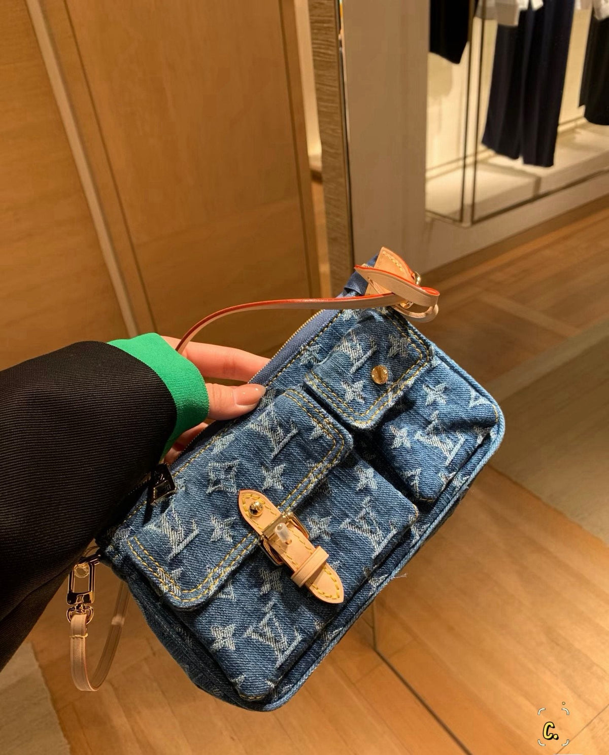 Louis Vuitton Cargo Monogram Denim Shoulder Bag — hero