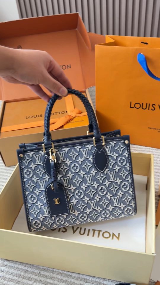 Louis Vuitton OnTheGo Denim Monogram Tote — side