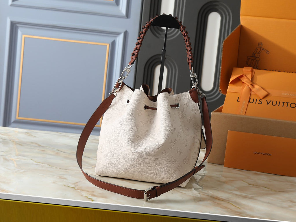 Louis Vuitton Muria Braided-Handle Bucket Bag — back