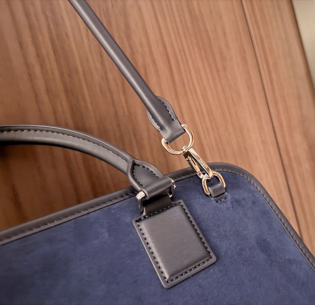 Loewe Amazona180 Navy Suede Shoulder Bag — detail
