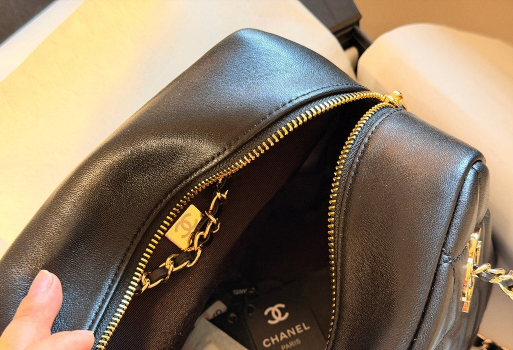 Chanel Quilted Bowling Chain Shoulder Bag — detail