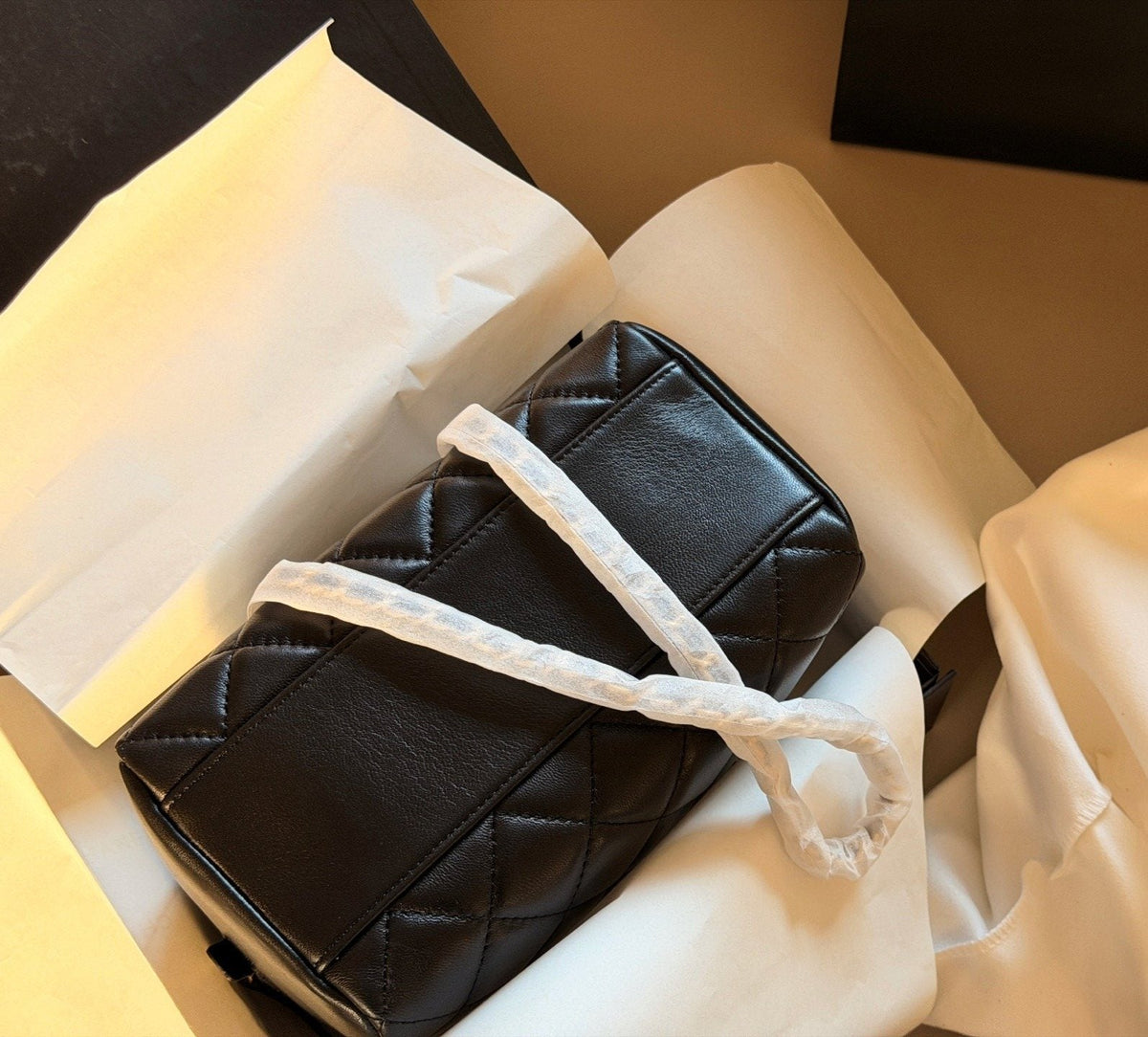 Chanel Quilted Bowling Chain Shoulder Bag — back