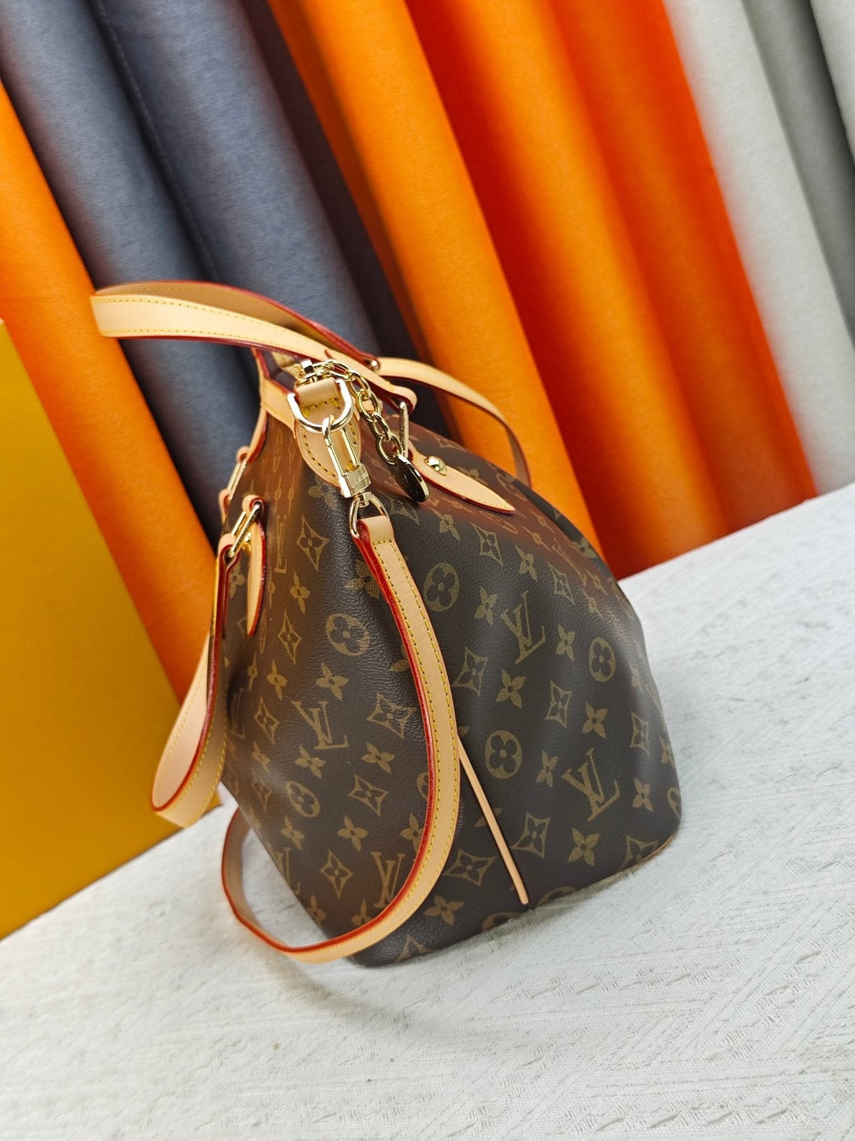 Louis Vuitton Pleated Monogram Canvas Handbag — side