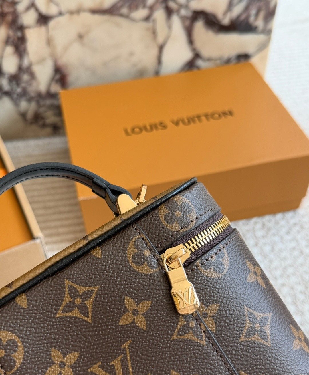 Louis Vuitton Monogram Top-Handle Vanity Bag — detail