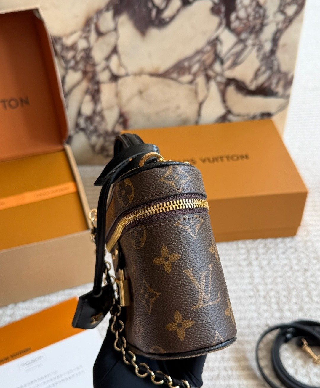 Louis Vuitton Monogram Top-Handle Vanity Bag — side