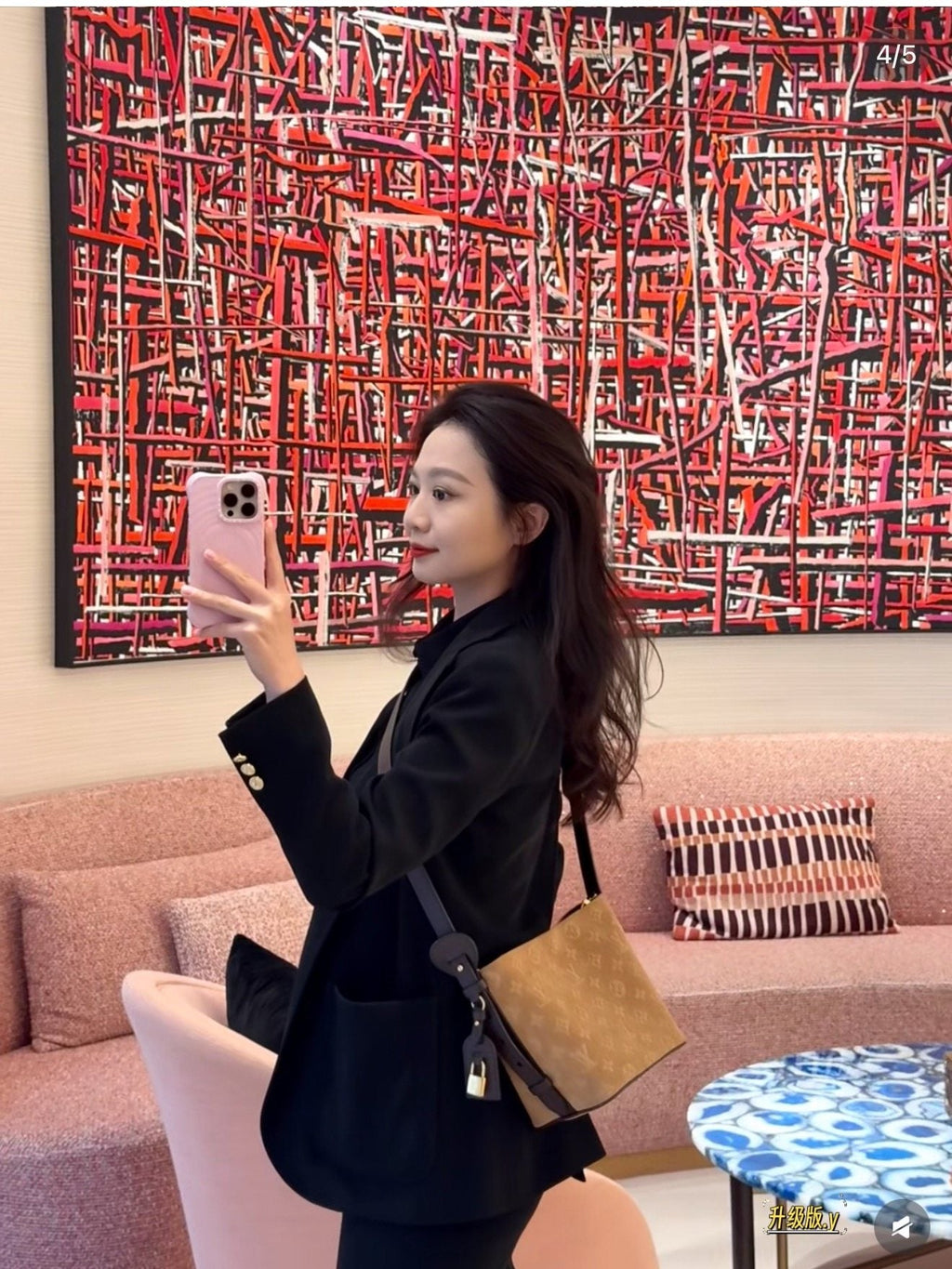 Louis Vuitton All In BB Monogram Bucket Bag — model