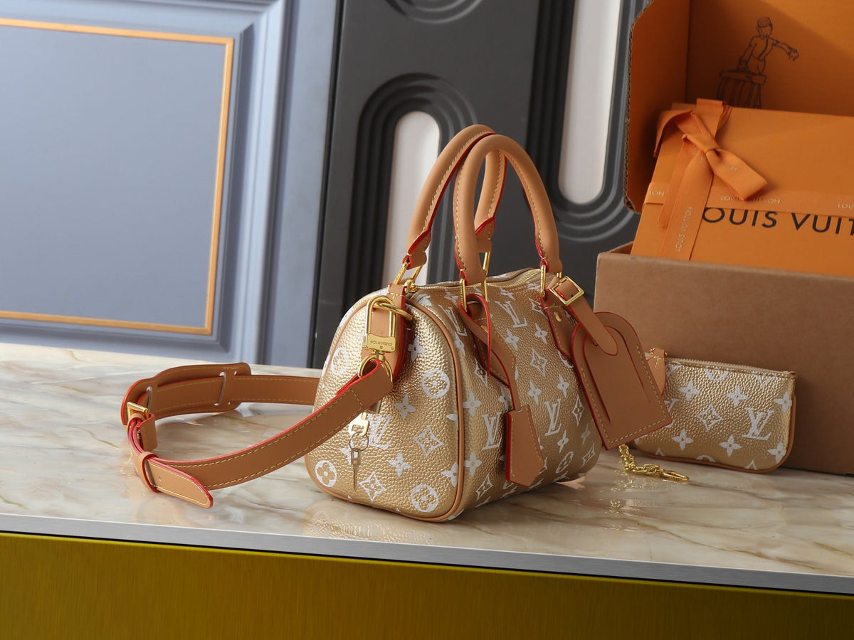 Louis Vuitton Speedy Bandoulière White Monogram Bag — side