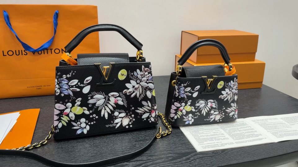 Louis Vuitton Capucines Floral Top-Handle Handbag — hero