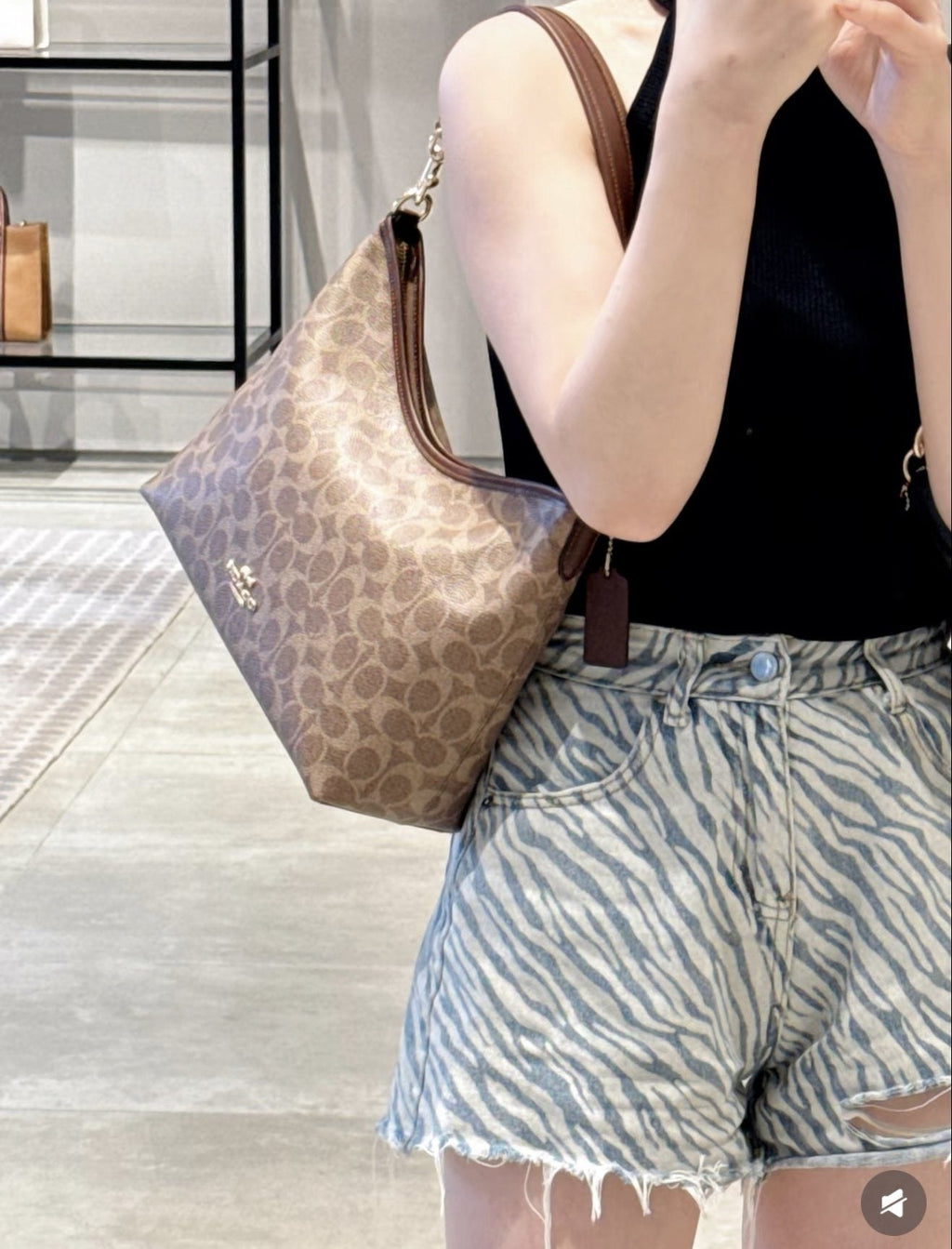 Coach Laurel Monogram Hobo Shoulder Bag — model