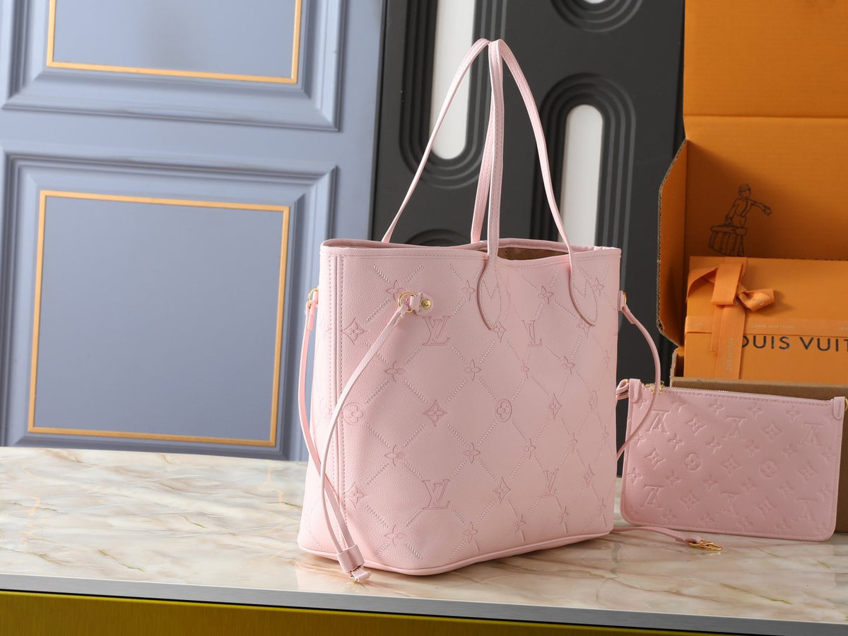 Louis Vuitton Neverfull Monogram Tote with Matching Pouch — side