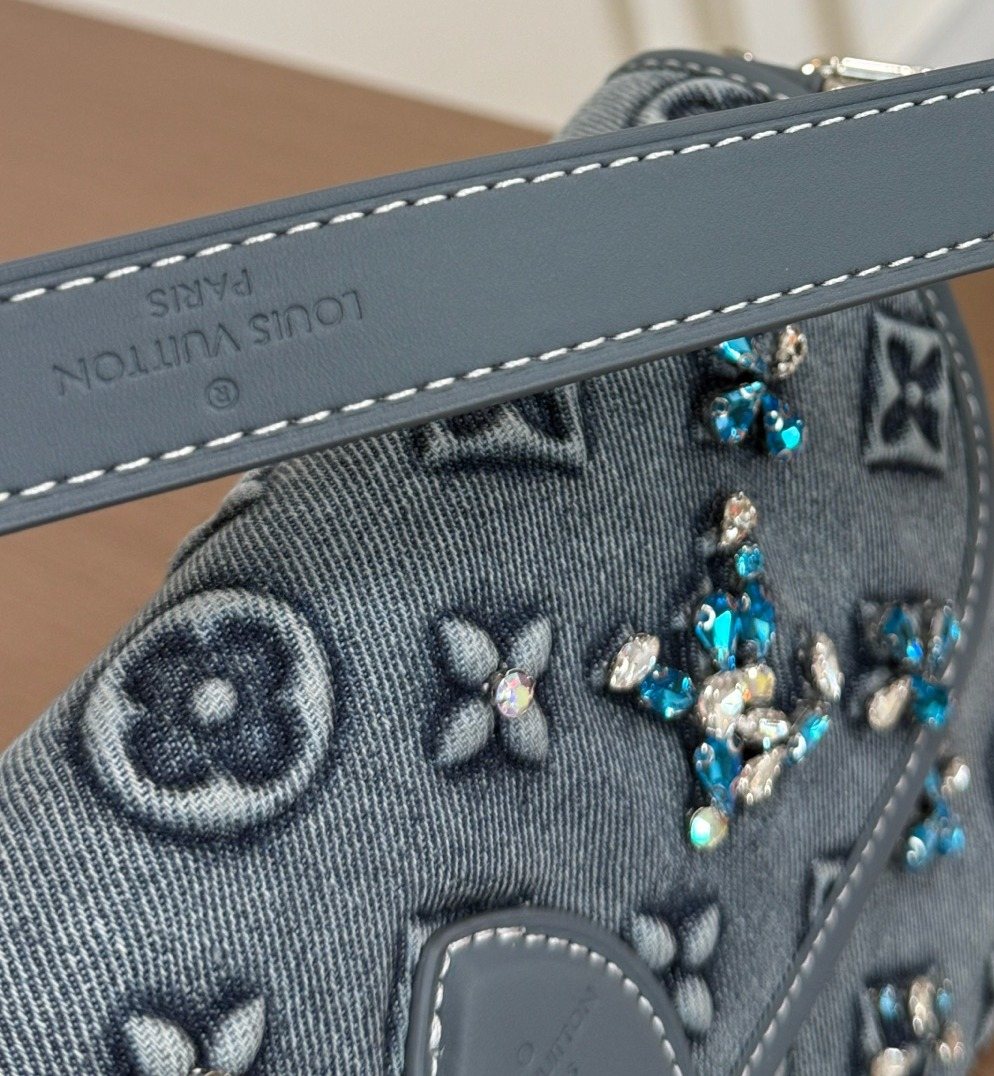 Louis Vuitton Diane Raised Monogram Shoulder Bag — detail