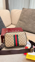 Gucci Monogram Red-Green Stripe Crossbody Bag — hero