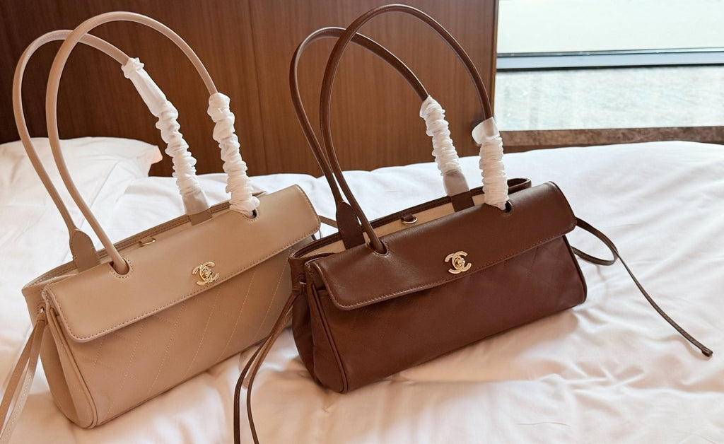 Chanel Baguette Shoulder Bag with Side Cords — comparison