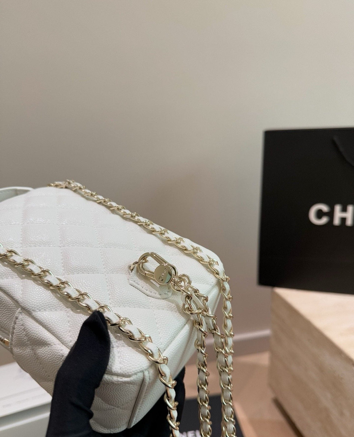 Chanel Quilted Top-Handle Backpack — detail