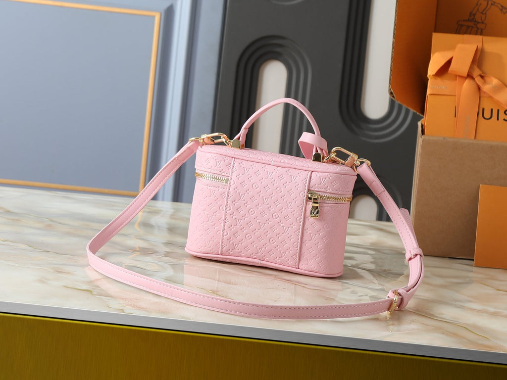 Louis Vuitton Vanity Chain Pouch Embossed Motif Bag — back