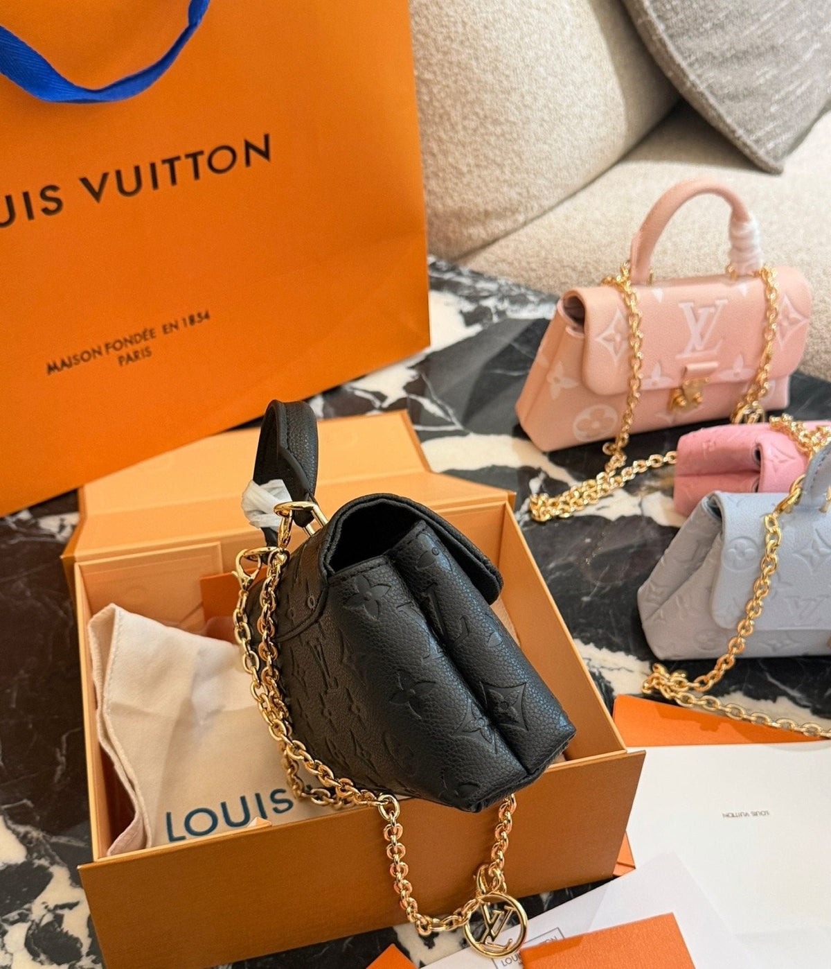 Louis Vuitton Madeleine Nano Top-Handle Flap Bag — side