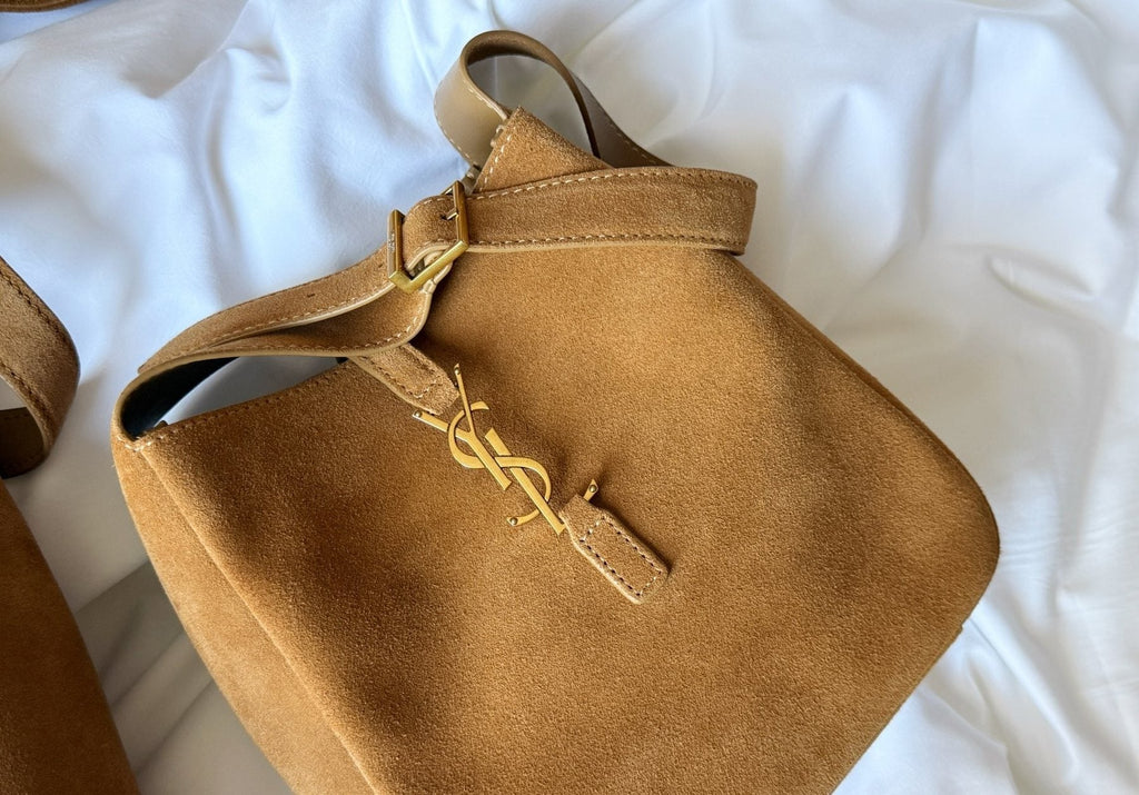 Saint Laurent Soft Hobo Shoulder Bag with YSL Ornament — detail
