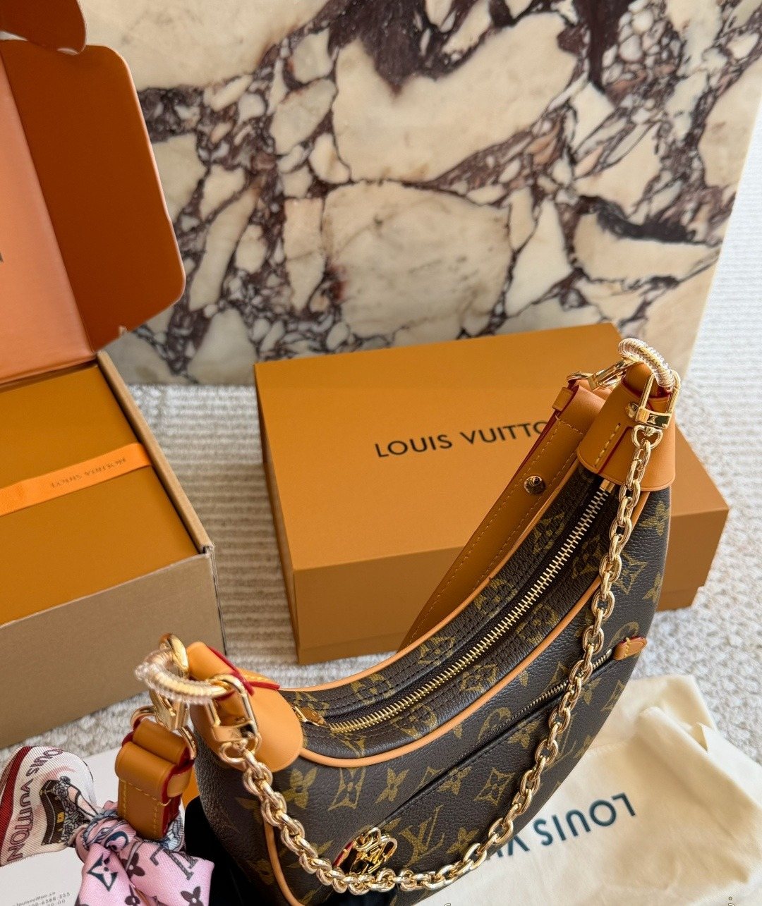 Louis Vuitton Loop Monogram Crescent Shoulder Bag — side