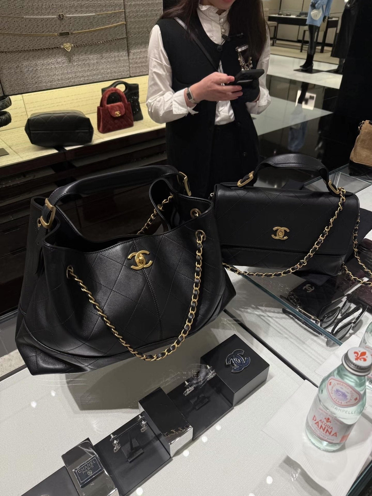 Chanel Quilted Hobo Bag with Draped Chain — hero