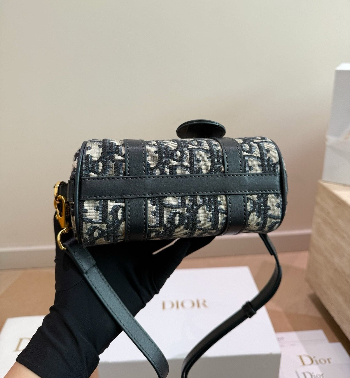 Dior Groove Zip-Top Boston Bag — detail