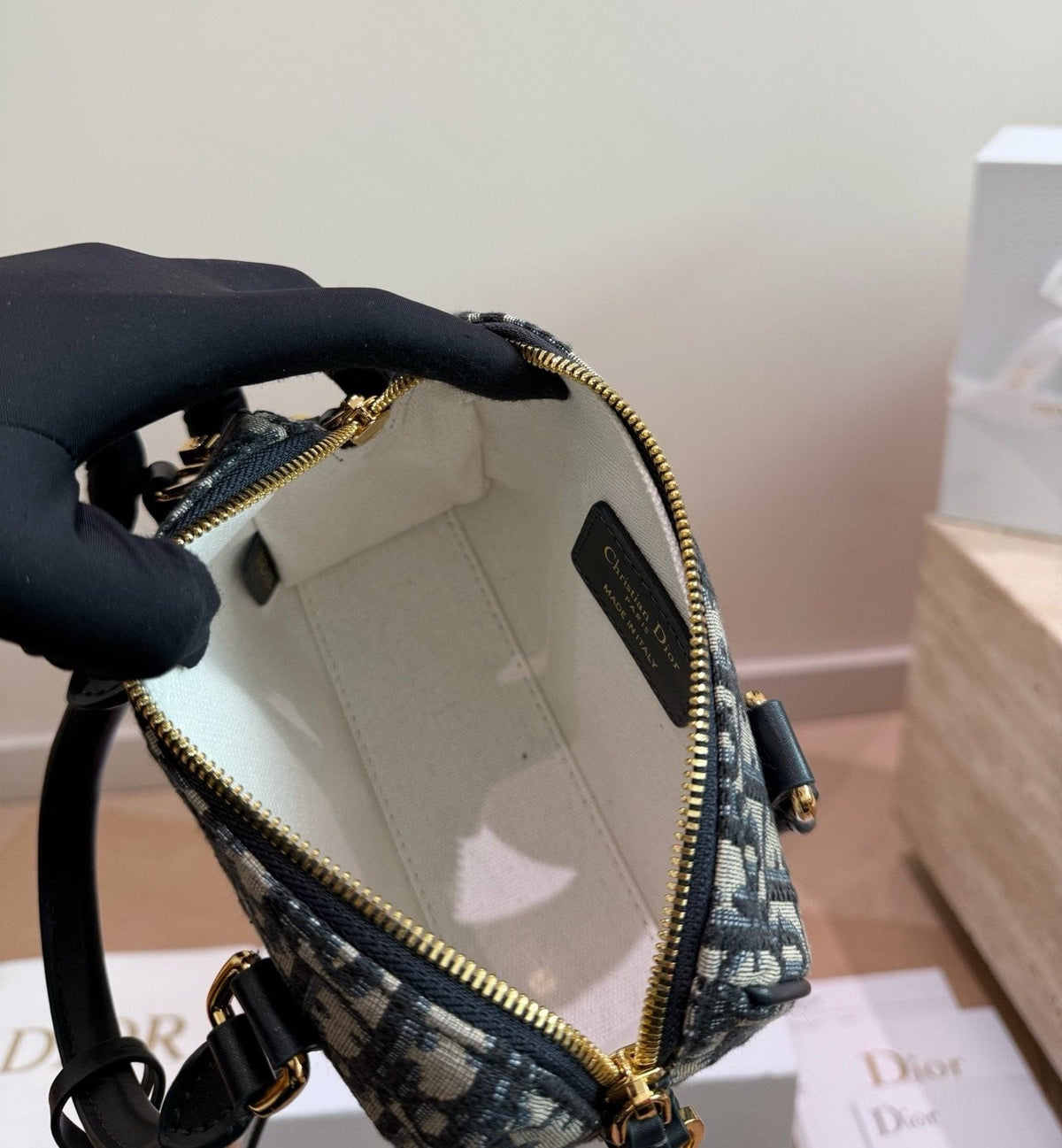 Dior Groove Zip-Top Boston Bag — detail