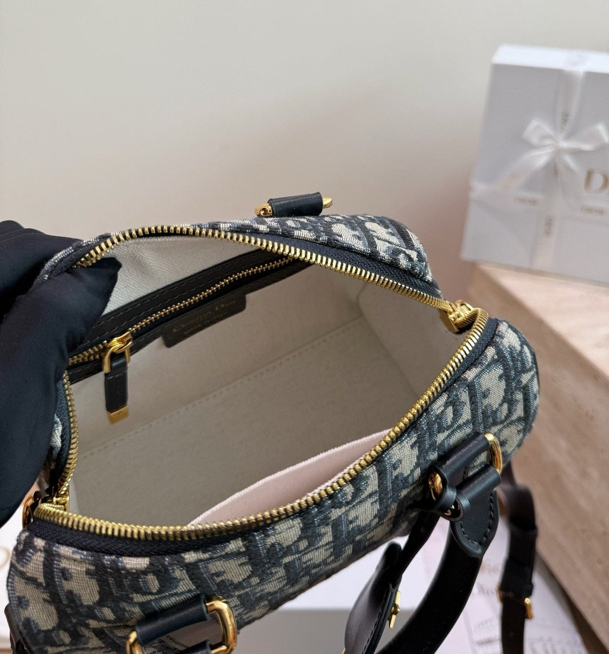 Dior Groove Zip-Top Boston Bag — detail