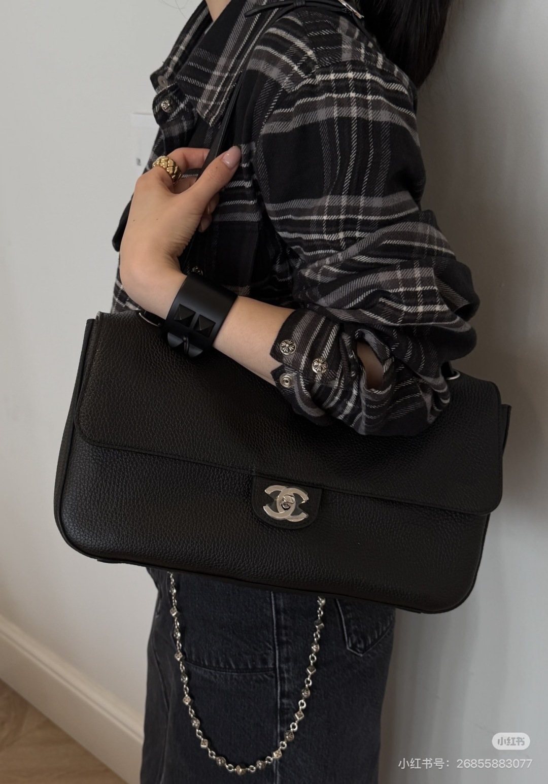 Chanel CF Textured Flap Shoulder Bag — model