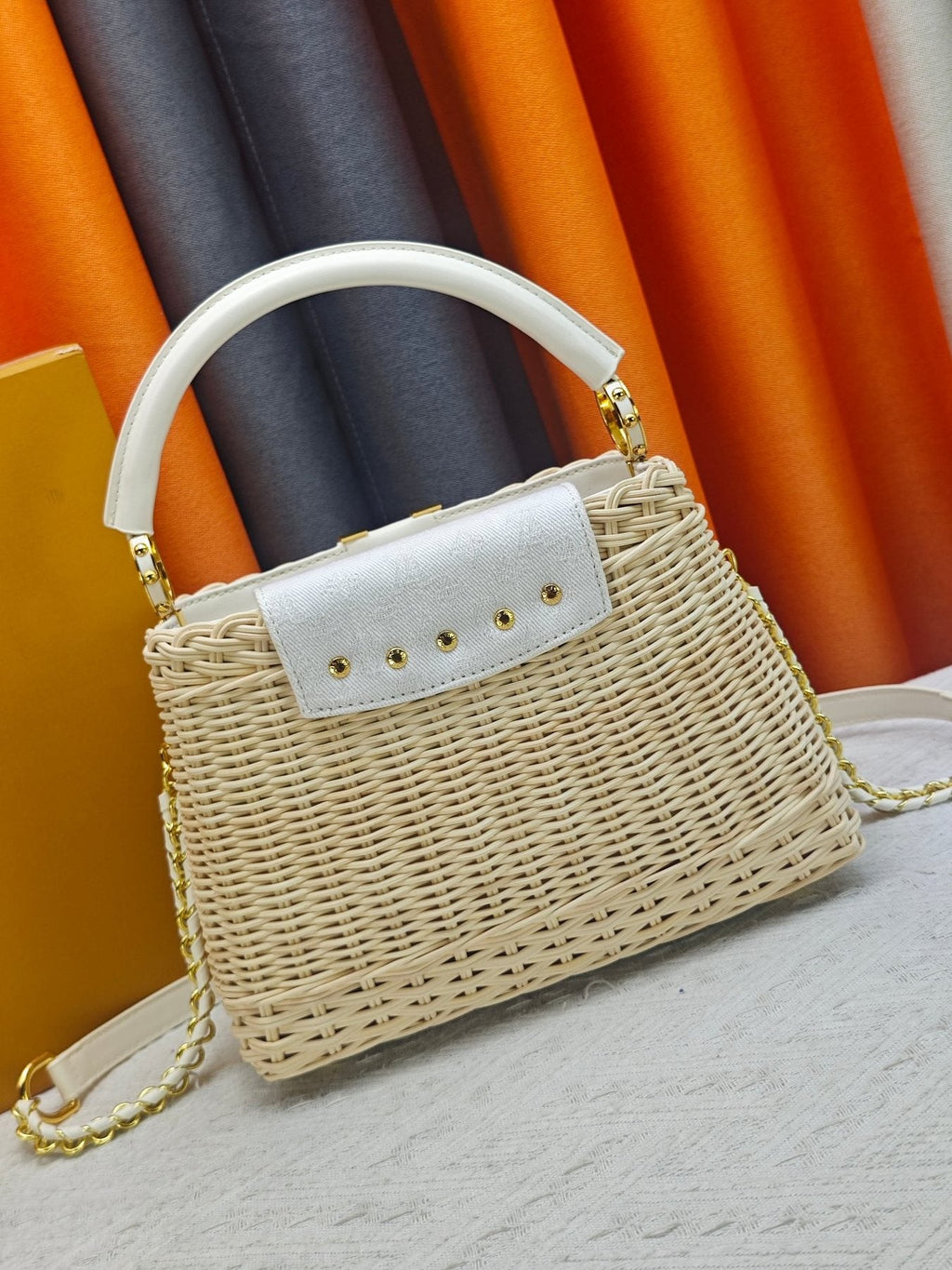 Louis Vuitton Capucines Rattan Top-Handle Bag — back