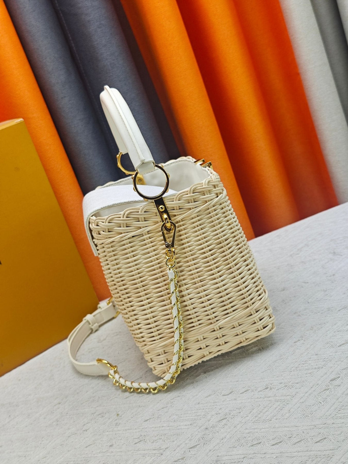Louis Vuitton Capucines Rattan Top-Handle Bag — side