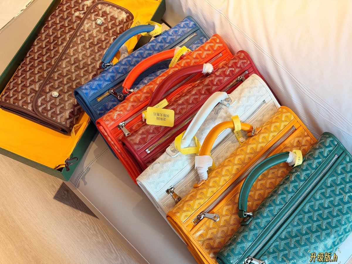 Goyard Patterned Folded-Gusset Backpack — comparison