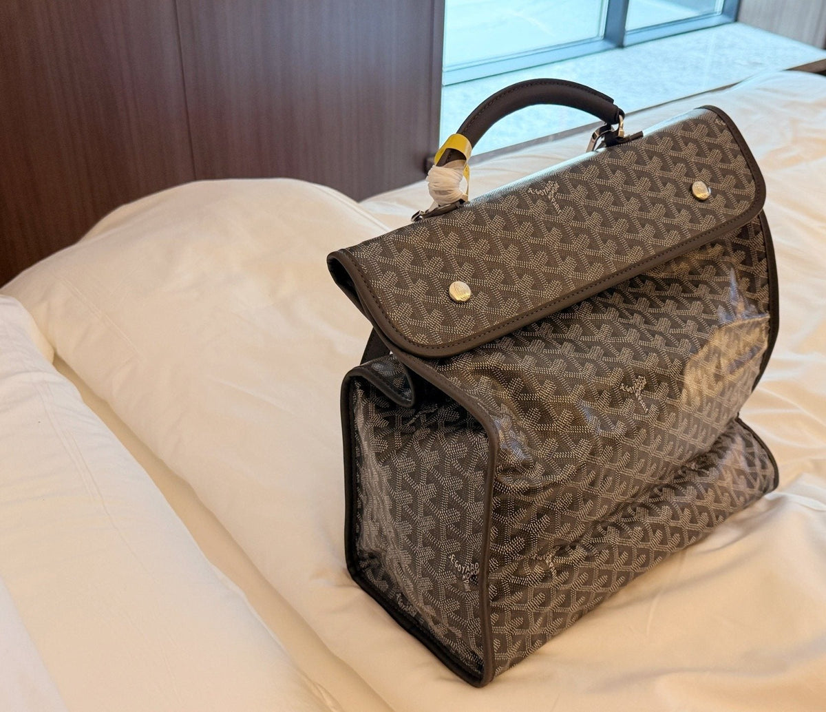Goyard Patterned Folded-Gusset Backpack — hero