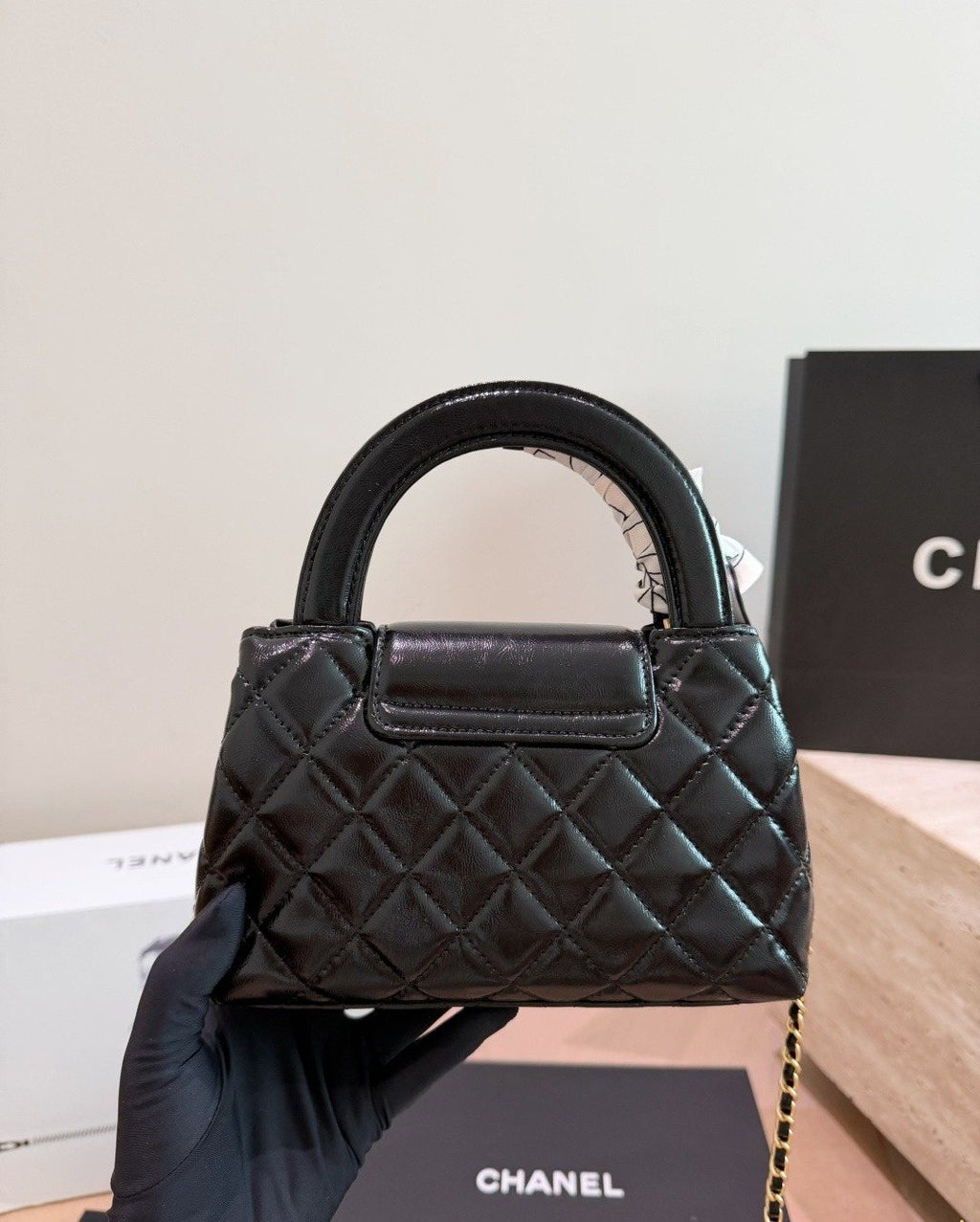 Chanel Kelly Quilted Top-Handle Bag — back