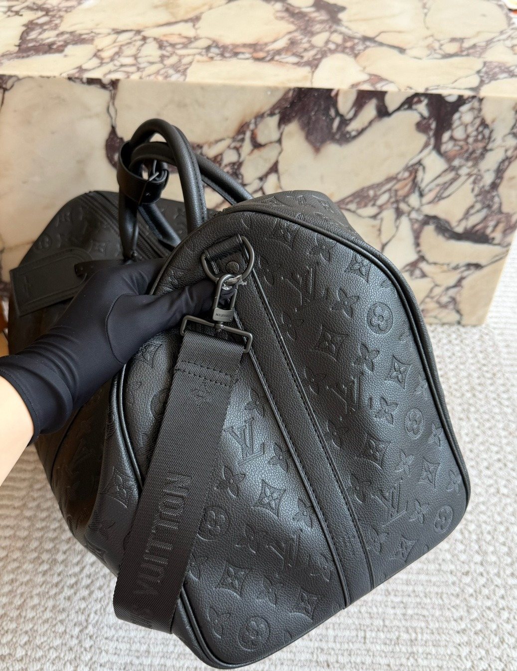 Louis Vuitton Keepall Monogram Travel Duffel — side