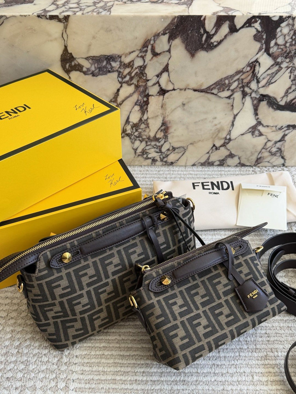 Fendi Framed Monogram Top-Handle Shoulder Bag — hero