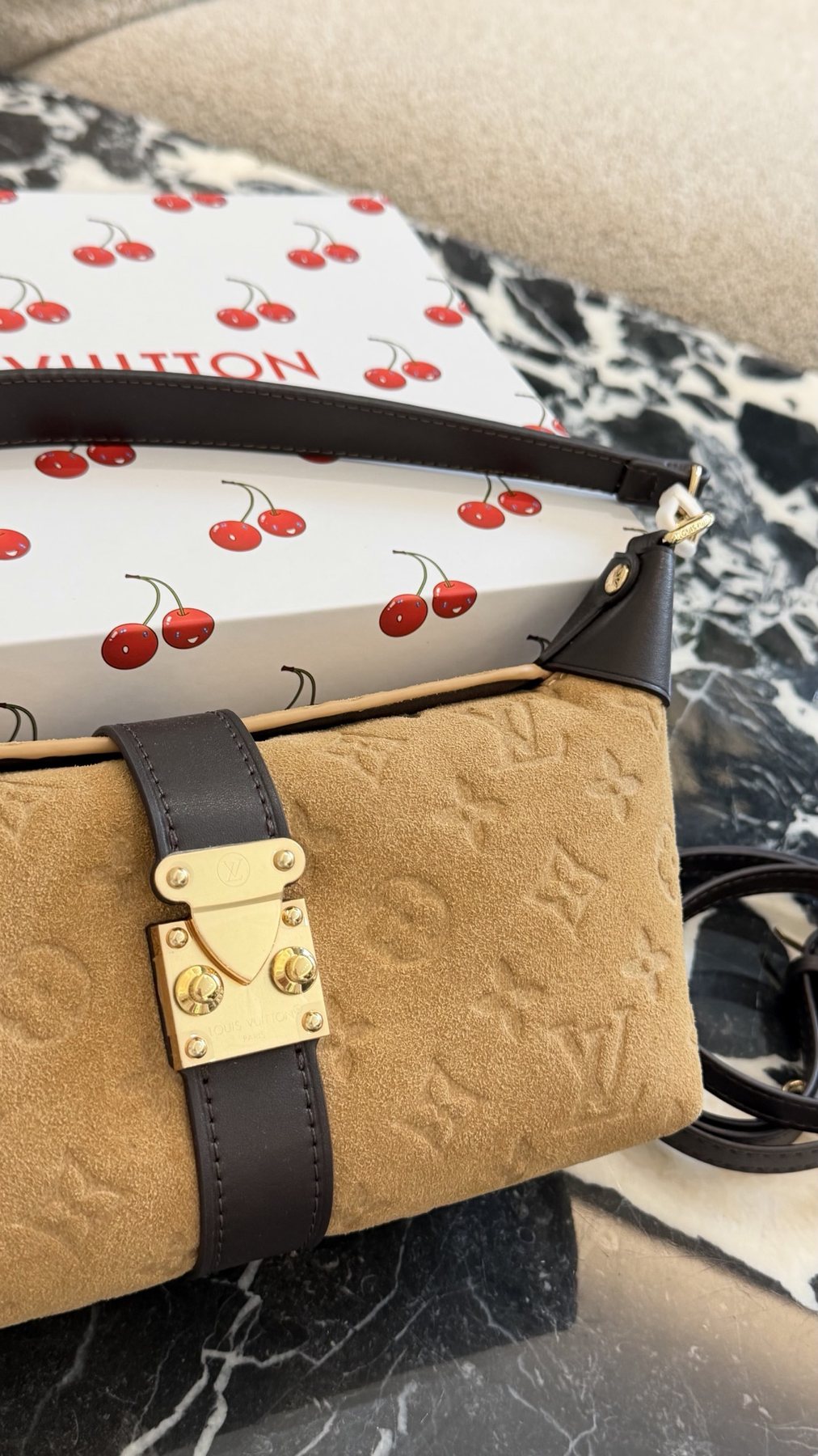 Louis Vuitton Mia Tan Shoulder Bag — front
