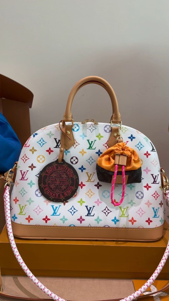 Louis Vuitton Alma White Multicolored Monogram Handbag — hero