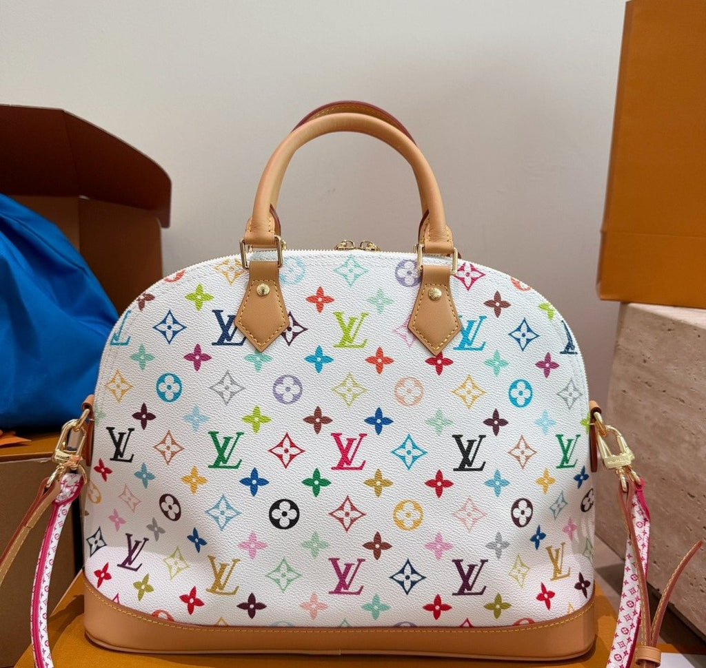 Louis Vuitton Alma White Multicolored Monogram Handbag — back