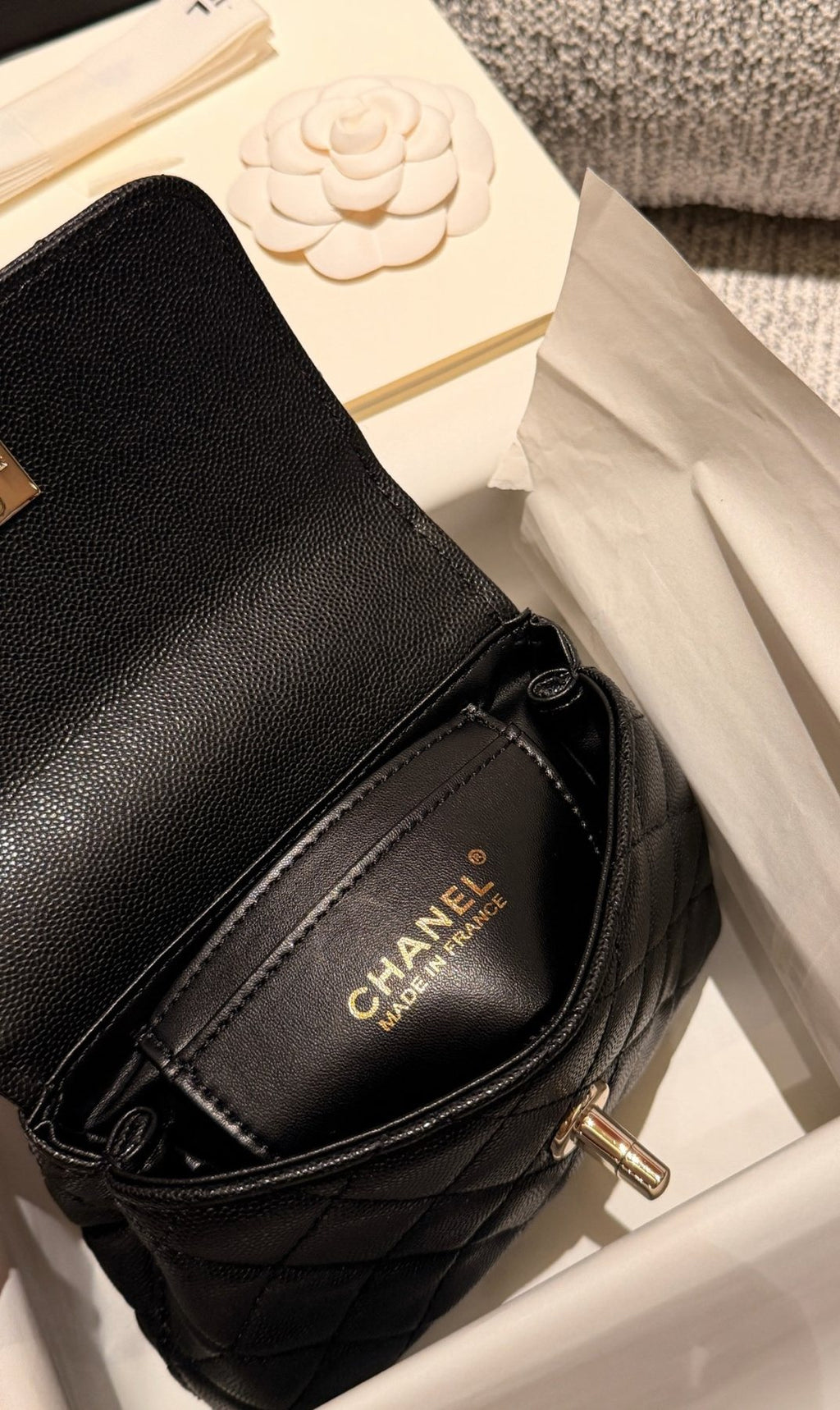 Chanel Mini Coco Handle Quilted Crossbody Bag — detail