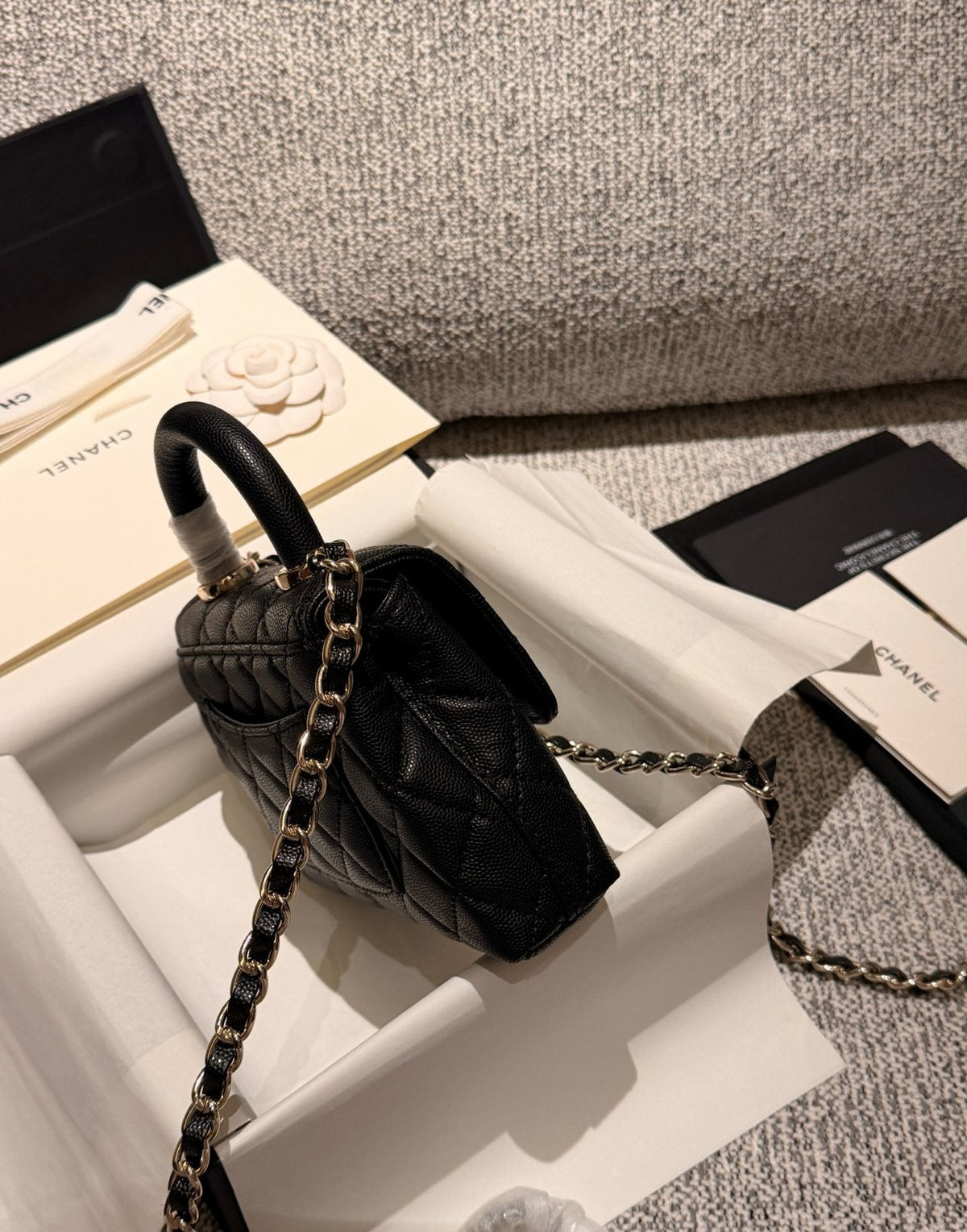 Chanel Mini Coco Handle Quilted Crossbody Bag — side