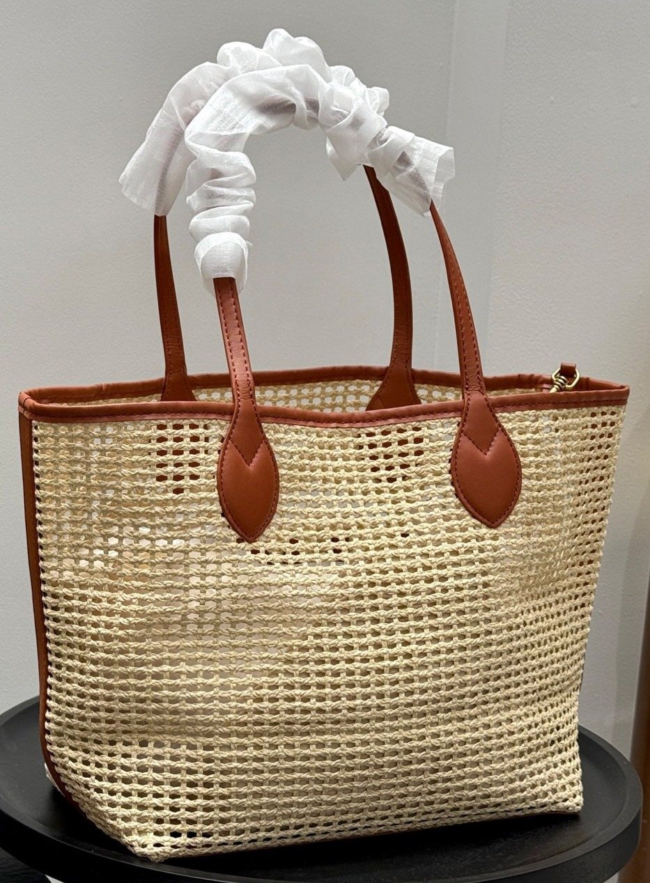 Gucci Woven Tote with Long Handles — back