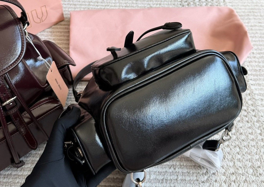 Miu Miu Buckle-Flap Pocket Backpack — detail