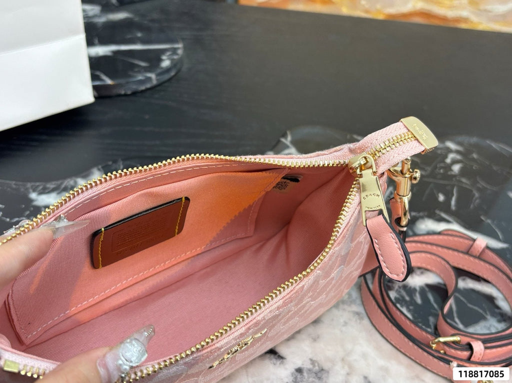 Coach Teri Pink Signature Shoulder Bag — front